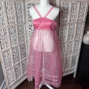 Out From Under for UO Dress Womens M Sheer Pink Tulle Midi Slip Romantic Ballet